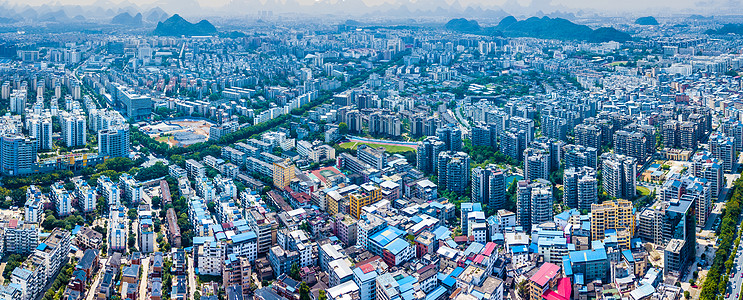 全景航拍城市建筑群城市规模图片
