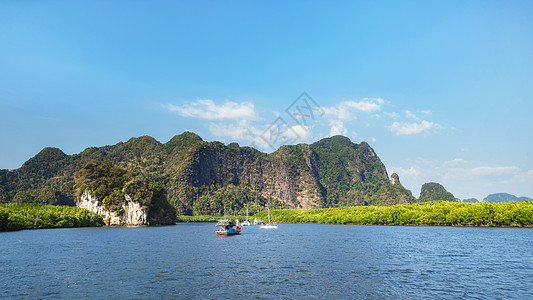 夏季旅行泰国甲米热带岛屿自然风景背景