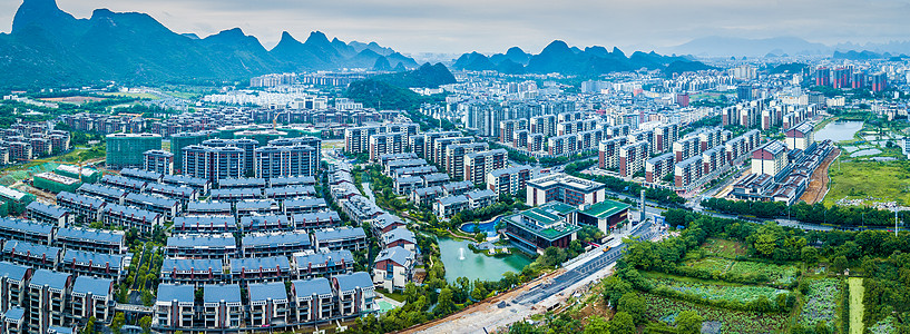 航拍建筑群全景航拍楼盘小区物业房产商品房背景