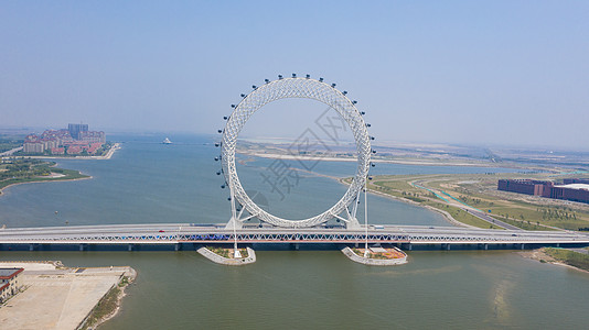 渤海明珠之天津世界最高无轴摩天轮渤海之眼背景