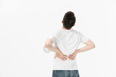 青年男性腰部疼痛图片