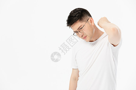 男性肩周炎疼痛背景图片