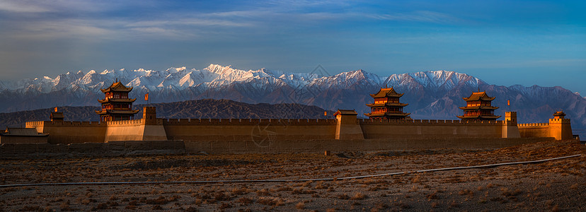 嘉峪关全景5A景点高清图片素材