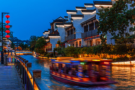 南京繁华桃叶渡的繁华夜色背景