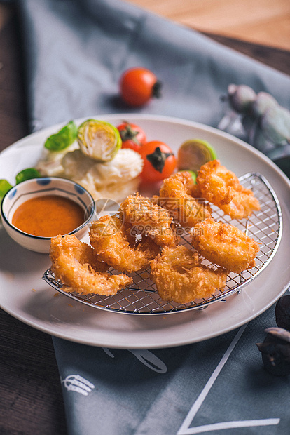 美食料理炸虾图片