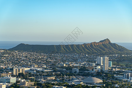 夏威夷檀香山钻石山背景图片