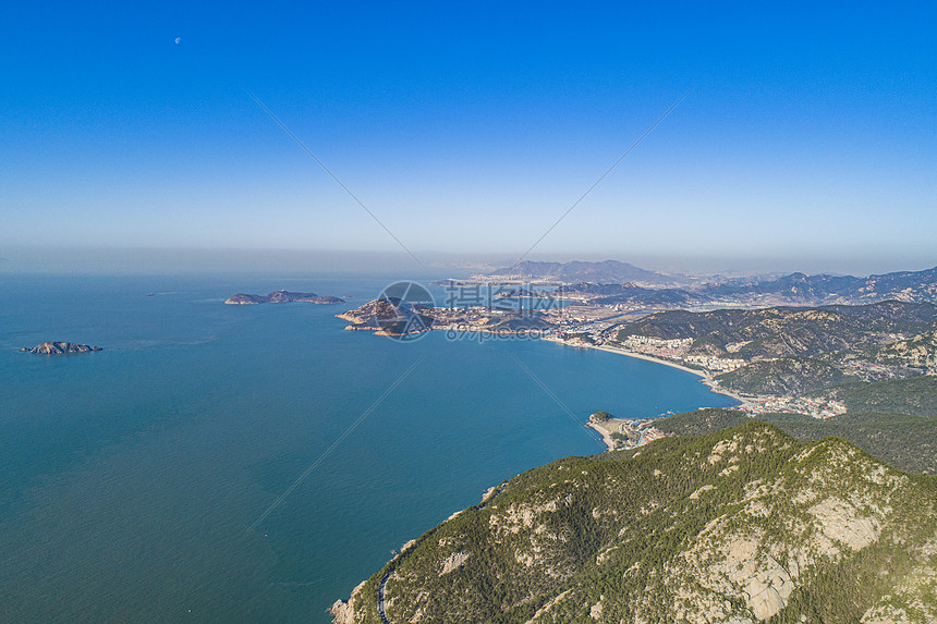 航拍青岛崂山5A级国家风景名胜区图片