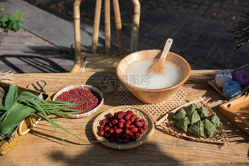 端午节包粽子食材图片