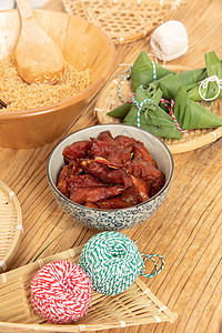 端午节肉粽食材图片