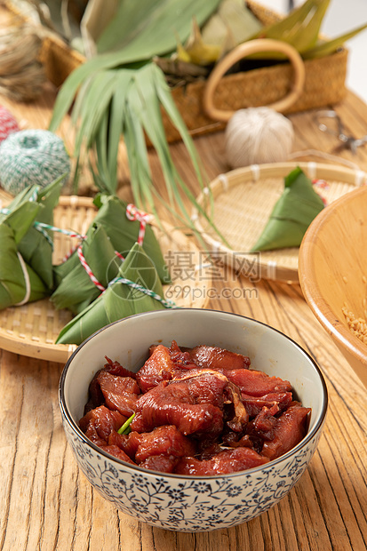 端午节肉粽食材图片