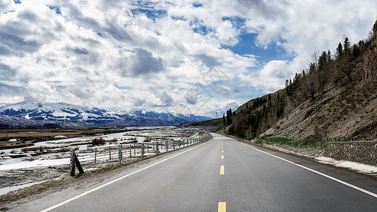 新疆雪山公路背景图片