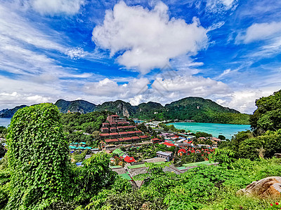 海边景色泰国皮皮岛山顶观景台背景