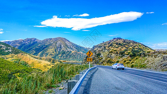 新西兰山路自驾风光背景图片