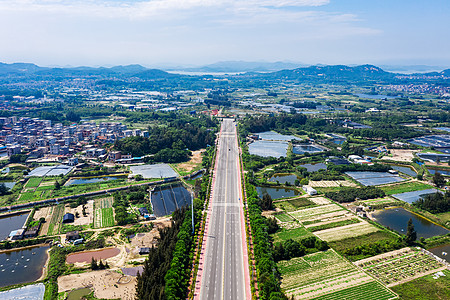 航拍福建东山金銮湾道路背景