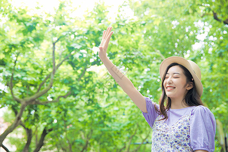 夏日小清新美女背景