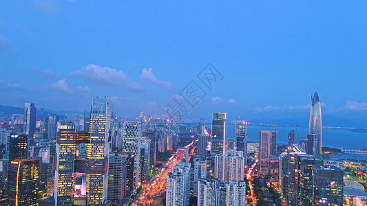 傍晚的深圳城市风光背景图片