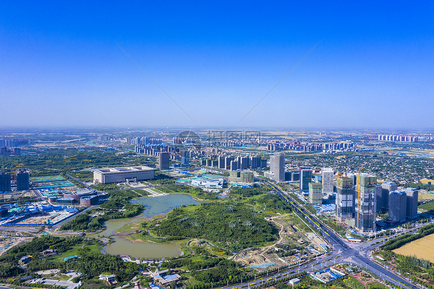 航拍石家庄滹沱河湿地图片