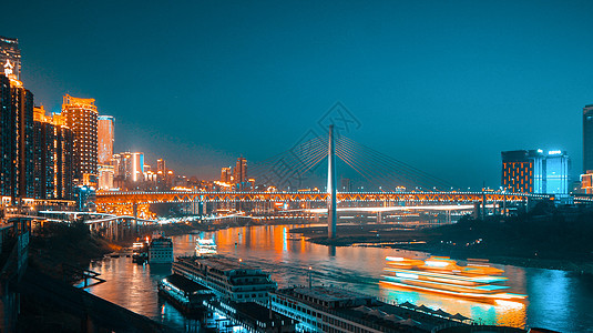 重庆长江夜景重庆城市天际线高清图片素材