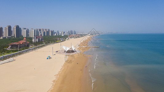 烟台金沙滩海水浴场背景图片