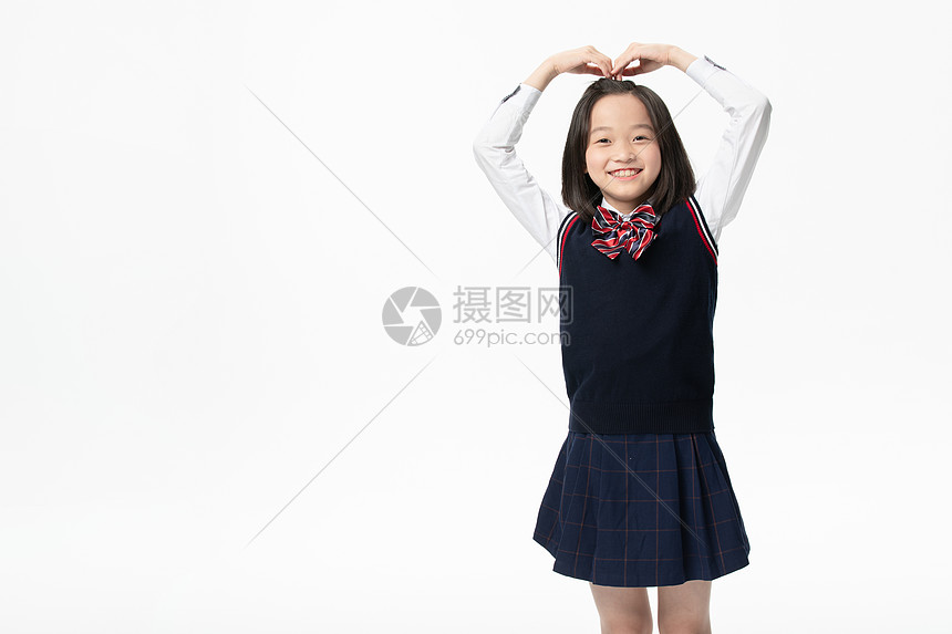 小学生比心形象高清图片下载 正版图片 摄图网 小学生比心形象高清图片下载 正版图片 摄图网