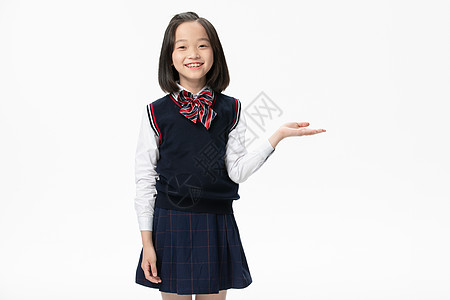 穿校服小学生展示动作图片