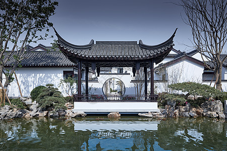 山东中式别墅景观大院凉亭图片