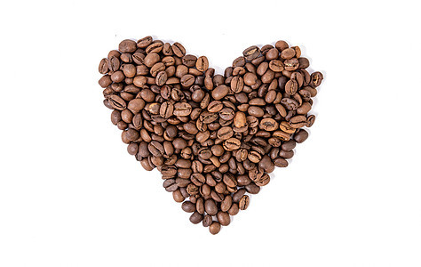 咖啡豆心型背景图片