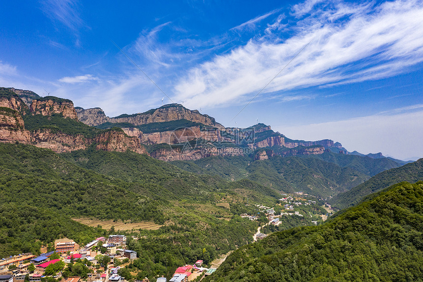 航拍河北嶂石岩国家风景名胜区图片