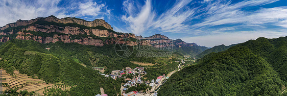 航拍河北嶂石岩国家风景名胜区全景图片