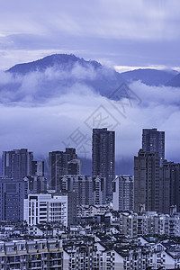 城市山林福州旗山与城市背景