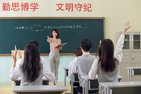 教师课堂提问学生背景图片