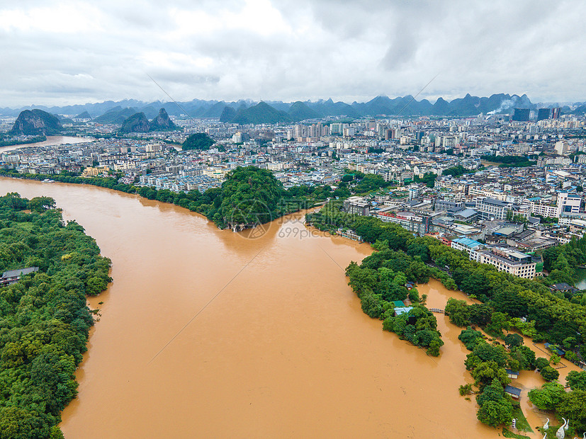 ‘~夏季南方暴雨洪涝灾害桂林漓江洪峰象鼻山  ~’ 的图片