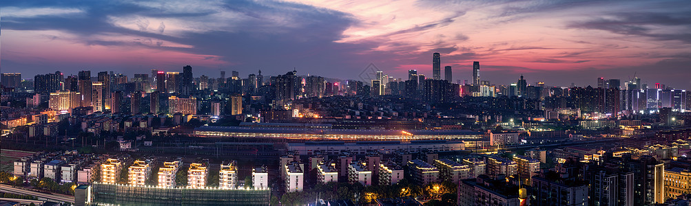 长沙风景长沙晚霞全景背景