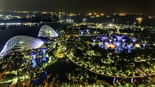 新加坡夜色新加坡城市夜景航拍背景