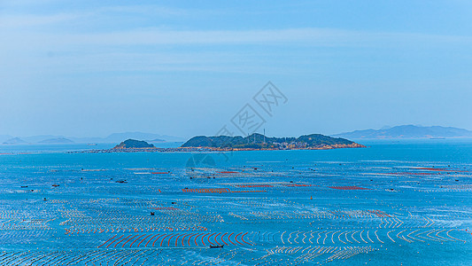 海边的渔排漂浮小岛高清图片