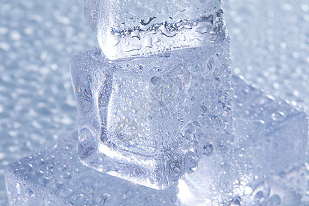 晶莹剔透冰夏日冰块特写背景
