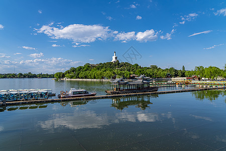 北京市北海公园夏天的北海公园背景