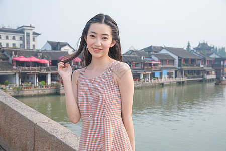 可爱美少女旅游度假图片