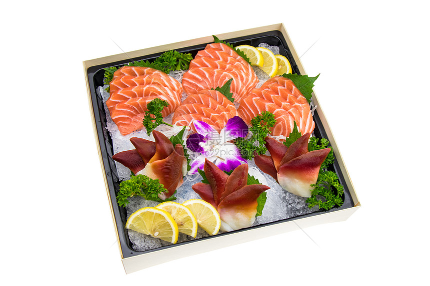 三文鱼和北极贝刺身高清图片下载 正版图片 摄图网