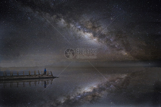 茶卡盐湖星空图片