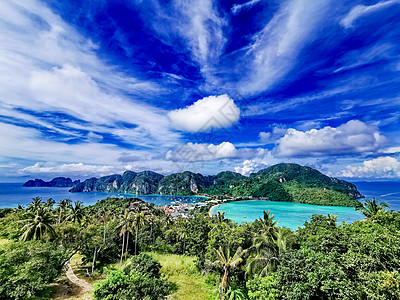 海湾码头泰国皮皮岛山顶观景台背景