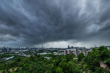 城市雨天深圳暴风雨背景