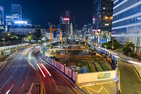 深圳地铁夜晚施工图片
