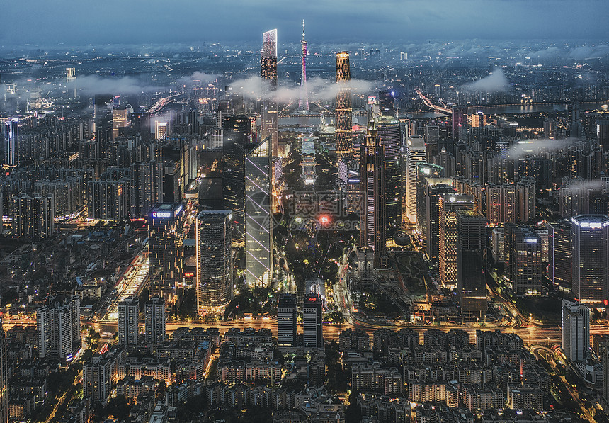 广州CBD夜间风景高清图片下载-正版图片501632654-摄图网