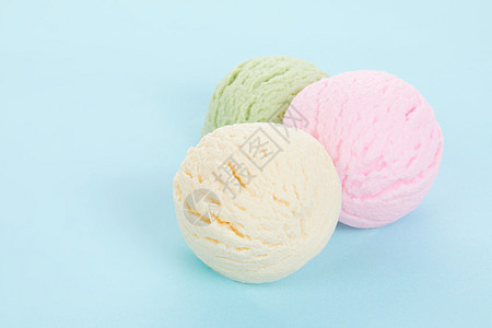 冰淇淋特写夏日冷饮多色冰淇淋球组合特写背景
