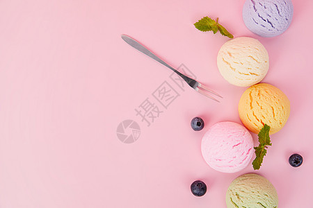 夏日冰淇淋球冷饮组合背景图片