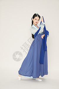 汉服古装美女舞动丝带中国风高清图片素材