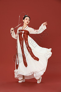中国民族舞中国风汉服古风美女跳舞背景