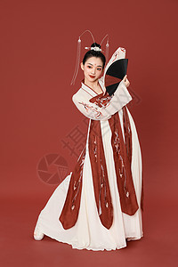 中国风汉服古风美女跳舞古韵高清图片素材