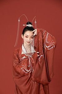 中国风汉服古风美女跳舞东方高清图片素材